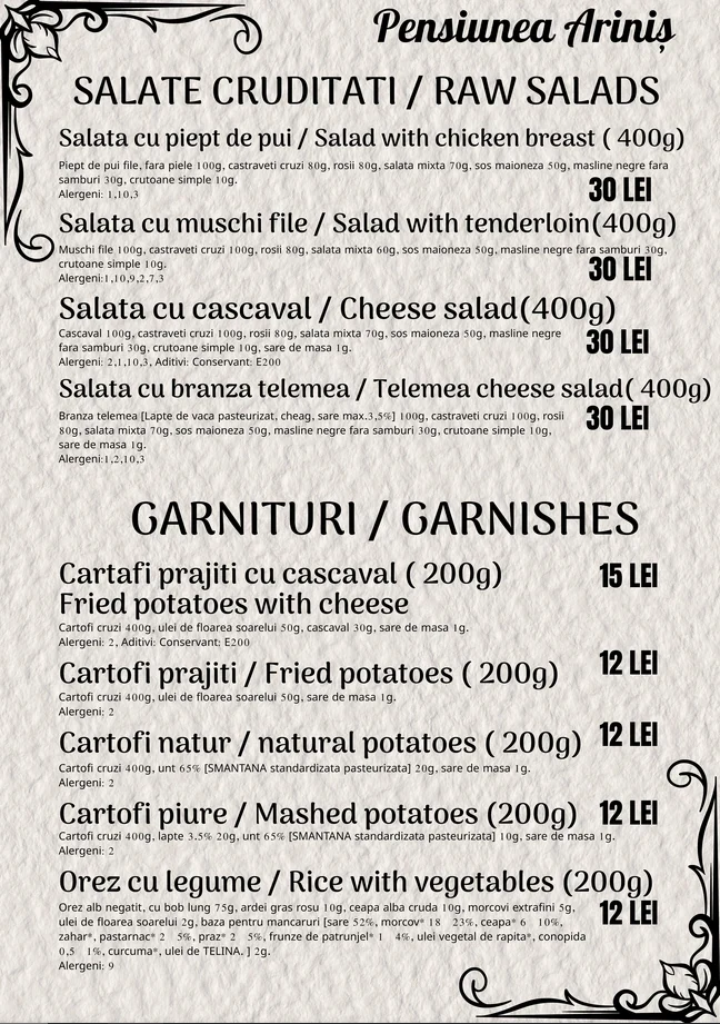 Salate crudități și garnituri