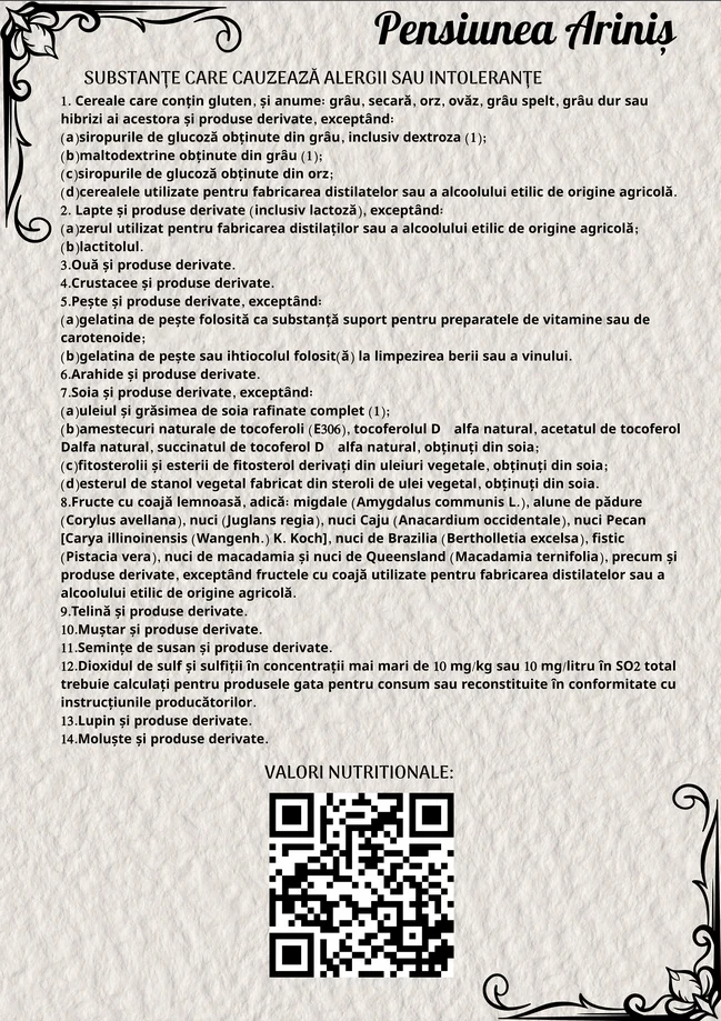 Alergeni și cod QR
